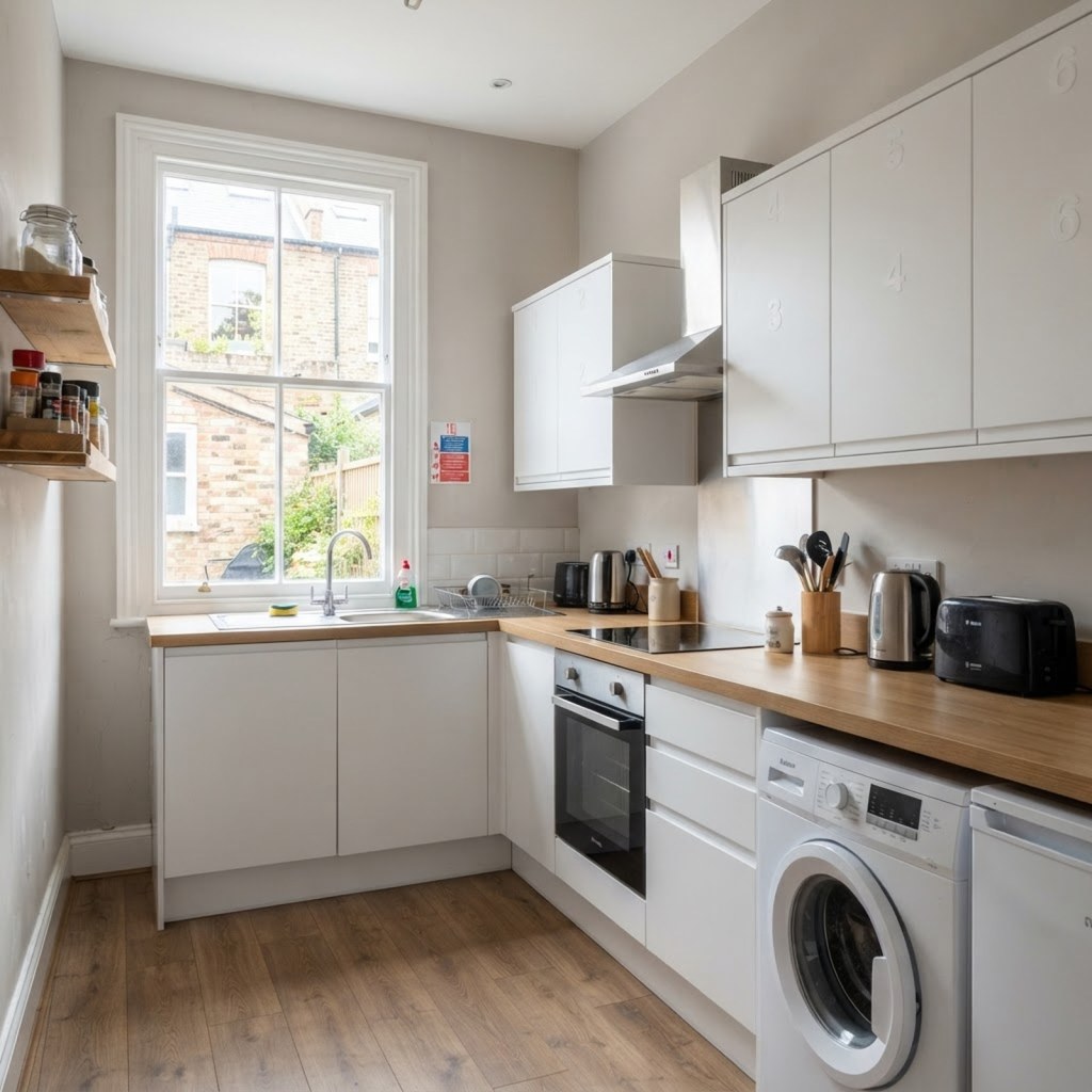 Shared kitchen in a London HMO